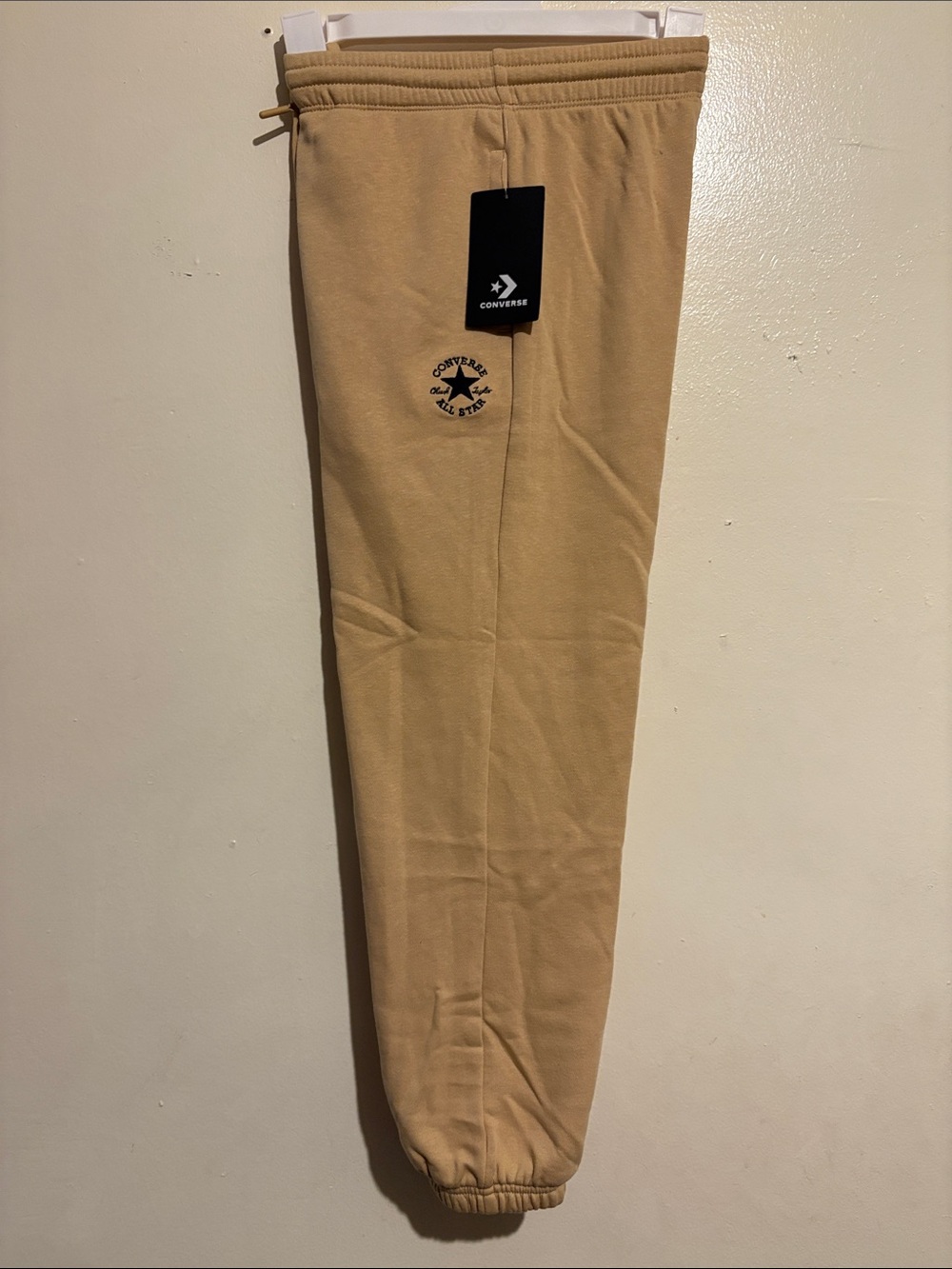 Converse Kids Tan Joggers with Black Star Logo Size M